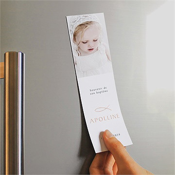 Signet baptême jolie sagesse magnet - Mise en situation