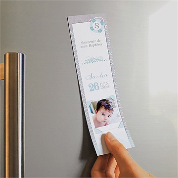 Signet baptême baptême scandinave magnet - Mise en situation