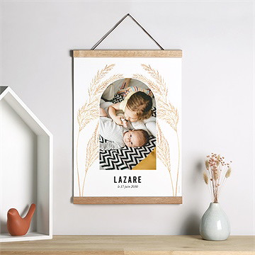 Affiche naissance belle alcôve - Mise en situation