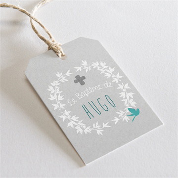 Etiquette baptême découpe originale origami