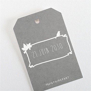 Etiquette baptême découpe originale - Dos de l'étiquette