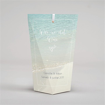Boîte surprise mariage paradis sur plage - Dos de la boîte