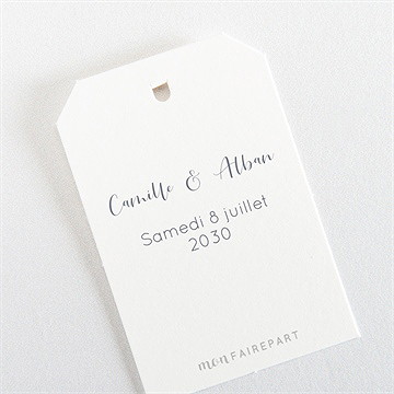 Etiquette mariage paradis sur plage - Dos de l'étiquette