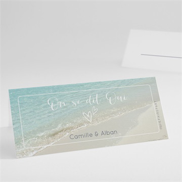 Marque-place mariage paradis sur plage