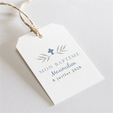 Etiquette baptême mosaïque de photos