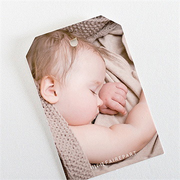 Etiquette baptême mosaïque de photos - Dos de l'étiquette