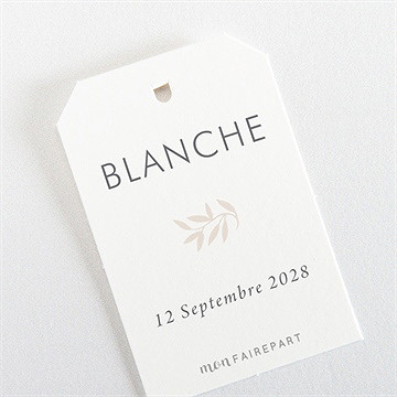 Etiquette baptême initiales d'or - Dos de l'étiquette