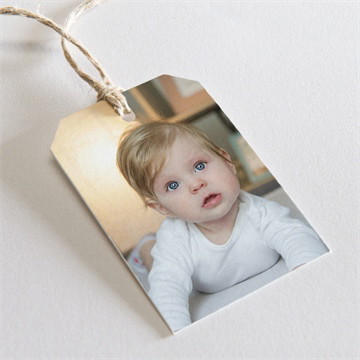 Etiquette baptême photos miniatures