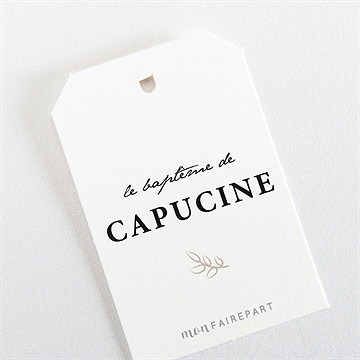 Etiquette baptême photos miniatures - Dos de l'étiquette