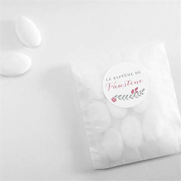 Sticker baptême cadre de fleurs - Mise en situation