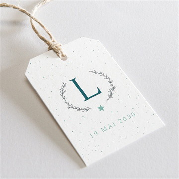 Etiquette baptême initiale argentée