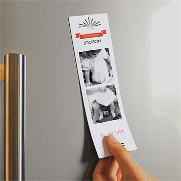 Signet baptême petit photomaton - magnet - Mise en situation