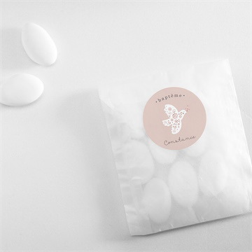 Sticker baptême profil de colombe - Mise en situation