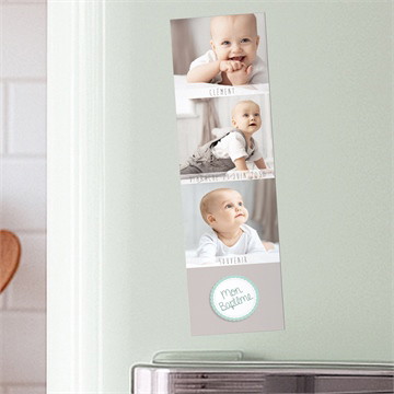 Signet baptême jolie frimousse magnet