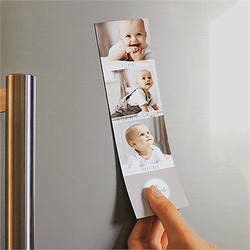 Signet baptême jolie frimousse magnet - Mise en situation