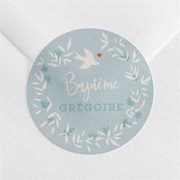 Sticker baptême colombe en folie