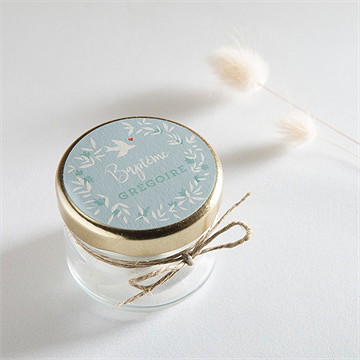 Sticker baptême colombe en folie - Mise en situation