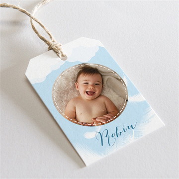 Etiquette baptême duvet tout en rondeur