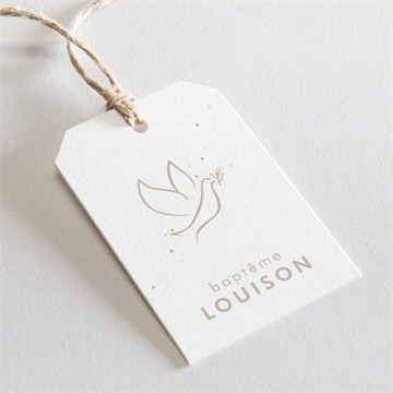Etiquette baptême envolée minimaliste
