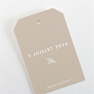 Etiquette baptême envolée minimaliste - Dos de l'étiquette