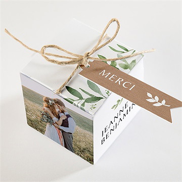 Boîte de dragées mariage love power - Dessus de la boîte