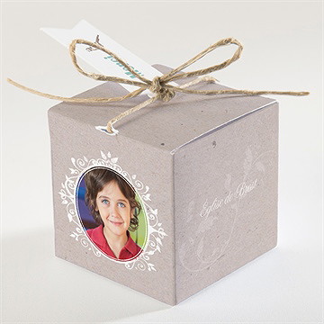 Boîte de dragées communion pendentifs - Dos de la boîte