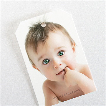 Etiquette baptême ange et ardoise - Dos de l'étiquette