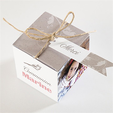 Boîte de dragées communion jolie annonce - Intérieur de la boîte