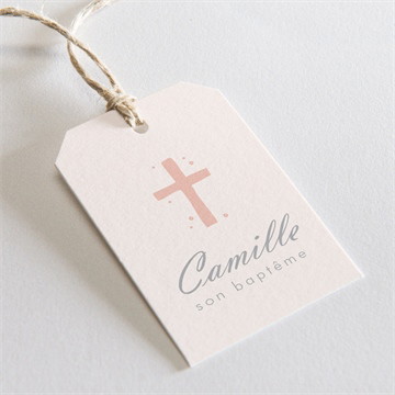 Etiquette baptême mon petit marque page