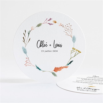 Menu mariage art champêtre rond