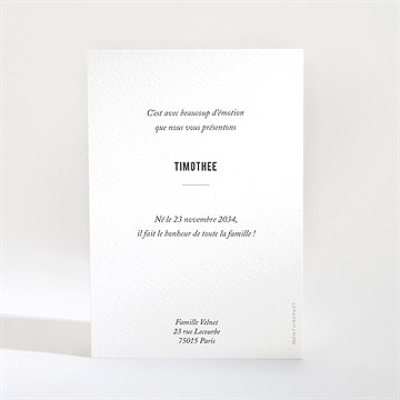 Faire-part naissance bel instant - Dos du faire-part