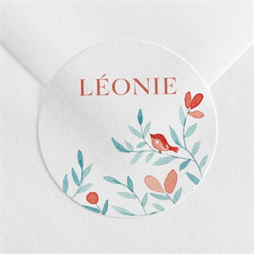 Sticker naissance gentil coquelicot magnet