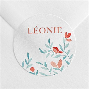 Sticker naissance gentil coquelicot