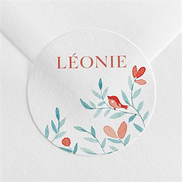 Sticker naissance gentil coquelicot