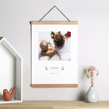 Affiche naissance gentil coquelicot - Mise en situation