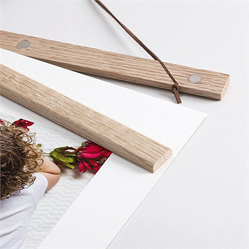 Affiche naissance gentil coquelicot - Détail des supports en bois