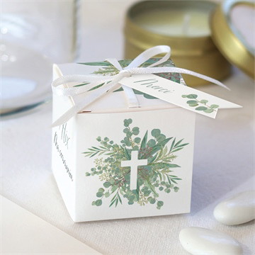 Boîte de dragées communion en grâce étiquette