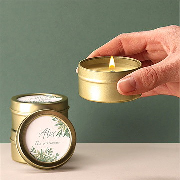 Bougie communion en grâce - Bougie allumée