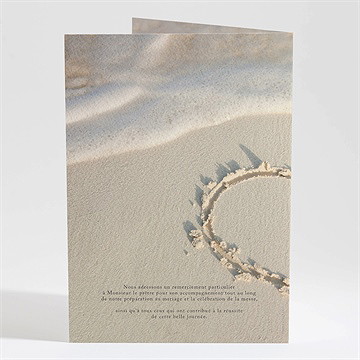 Livret de messe mariage dans le sable - Dos du livret