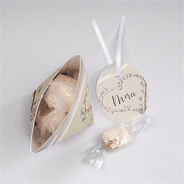 Boîte surprise mariage dans le sable - Intérieur de la boîte