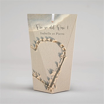 Boîte surprise mariage dans le sable - Dos de la boîte
