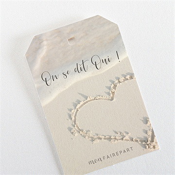 Etiquette mariage dans le sable - Dos de l'étiquette