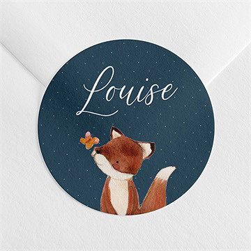 Sticker naissance joli renard