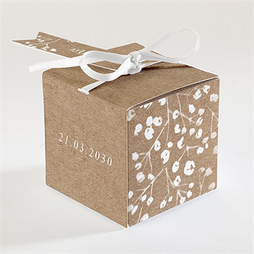 Boîte de dragées mariage couronnés d'etoiles - Dos de la boîte