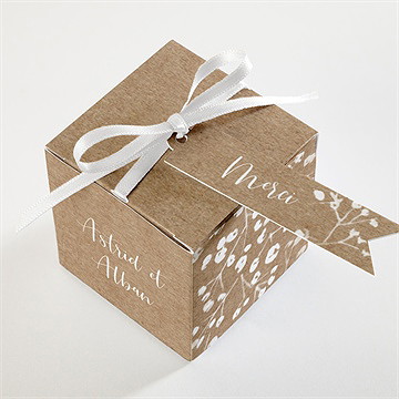 Boîte de dragées mariage couronnés d'etoiles - Dessus de la boîte