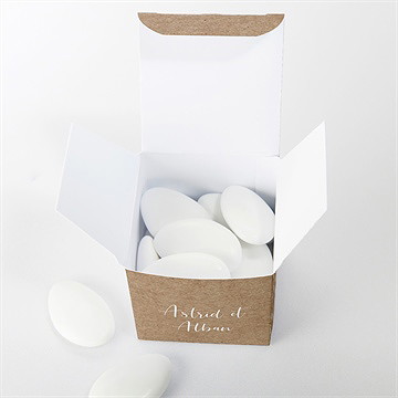 Boîte de dragées mariage couronnés d'etoiles - Intérieur de la boîte