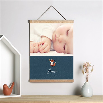 Affiche naissance joli renard - Mise en situation