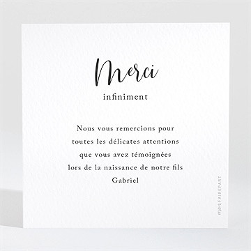 Remerciement naissance notre bijou - Dos de la carte