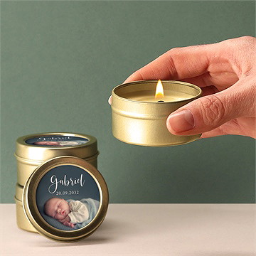 Bougie naissance notre bijou - Bougie allumée