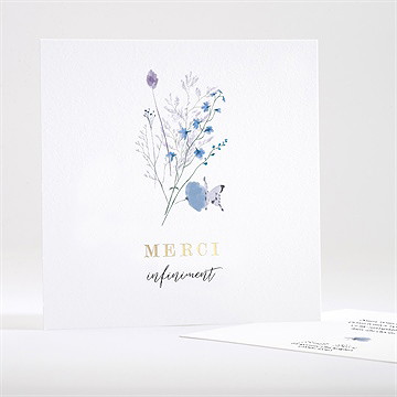 Remerciement décès présent et mémoire dorure